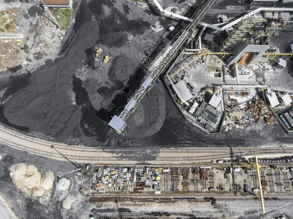 Coal mine in south of Poland. Destroyed land. View from above.