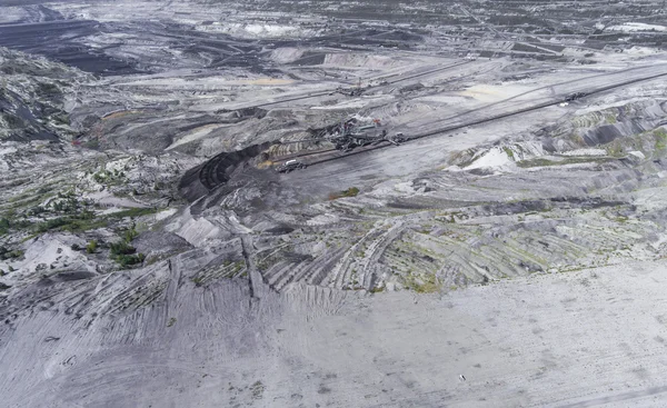 Coal mine in Poland. Destroyed land. View from above.