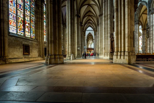 COLOGNE, GERMANY - AUGUST 26: walk way inside the Cologne Cathedral on August 26, 2014 in Cologne, Germany. commenced in 1248 and complete finished in 1880