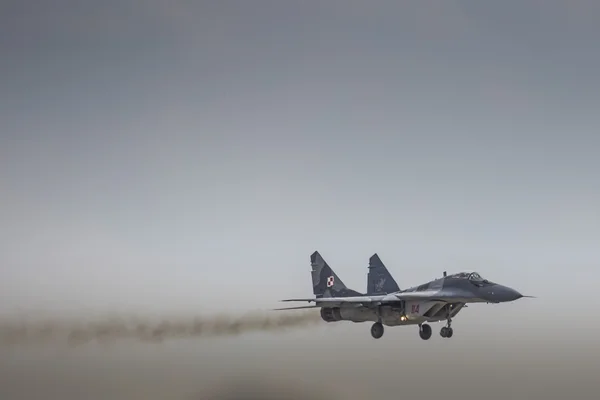 RADOM, POLAND - AUGUST 23:Polish pilot kpt. Adrian Rojek MiG-29A