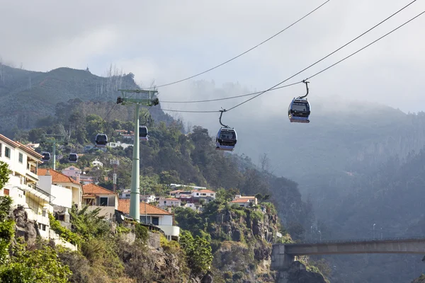 FUNCHAL, PORTUGAL - JUNE 25: Cable car to Monte on June 25, 2015