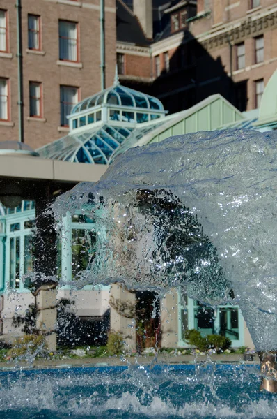 Fountain in an inner yard in a hotel in downtown of Victoria