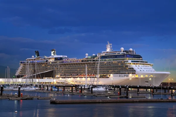 Cruise Ship in port at night