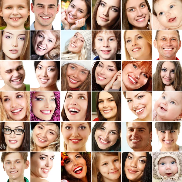 Collage of smiling faces.