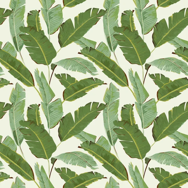 Seamless Pattern. Tropical Palm Leaves Background. Banana Leaves. Vector Background.
