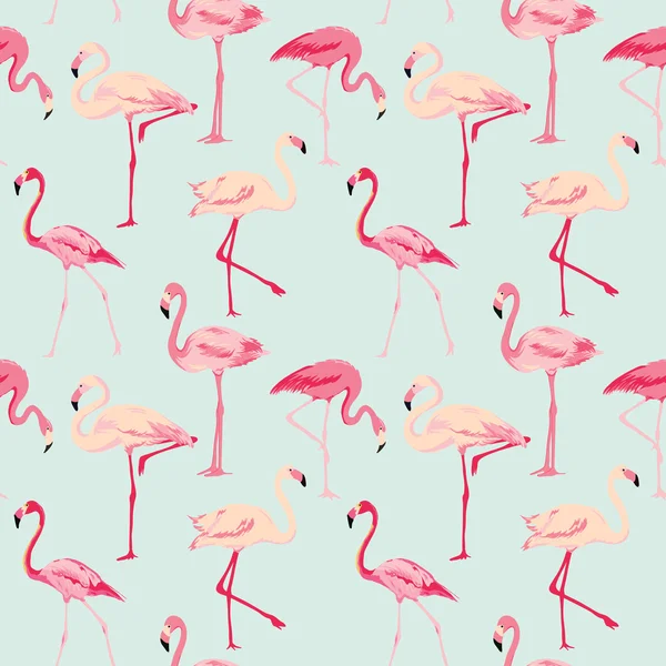 Flamingo Bird Background - Retro seamless pattern in vector