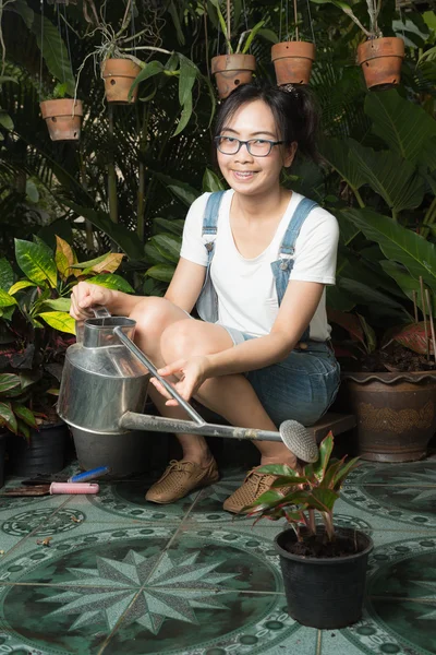 Woman gardening equipment