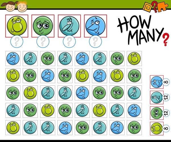 Counting game cartoon illustration
