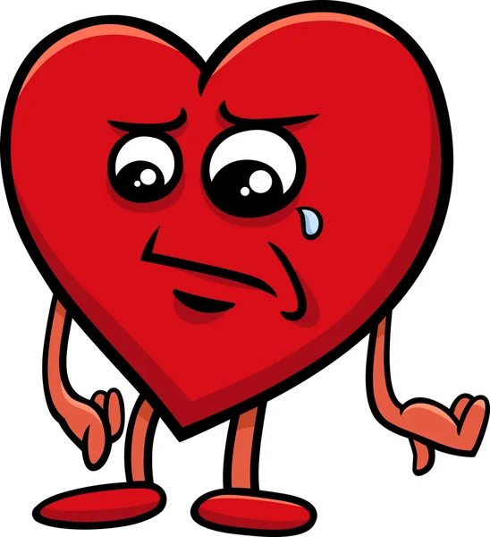 Sad heart cartoon character