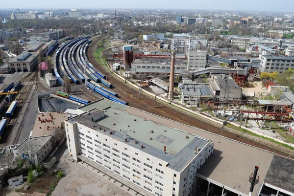 Panoramic view of the rail yard