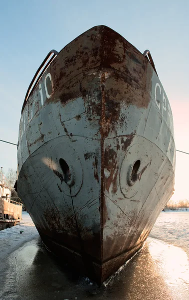 Old ship in the winter