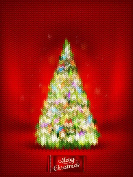 Christmas label on a knitted background. EPS 10