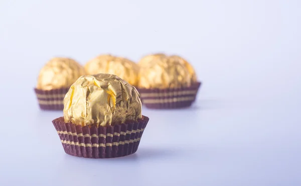 Chocolate ball or handmade chocolates ball on background.