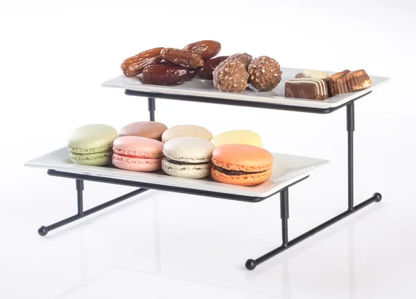 Tray. three tier serving tray on a background.