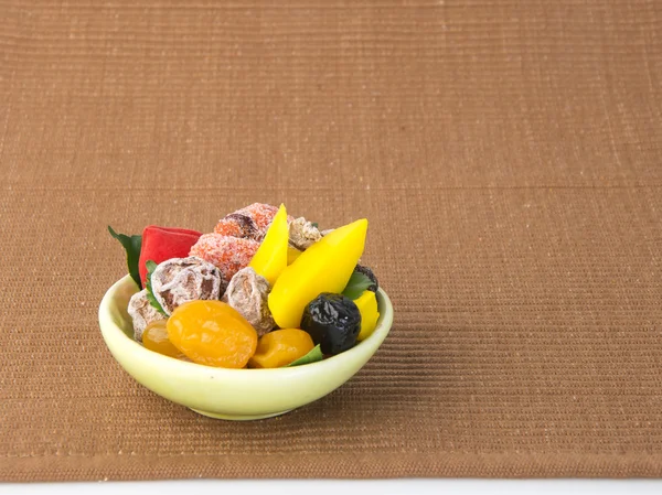 Preserved fruits & Dried fruits. Food Snack on a Background