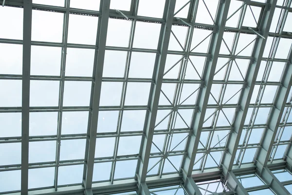 All-over glazing transparent roof of a contemporary building