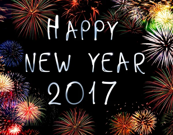 Happy new year 2017 written with Sparkle firework