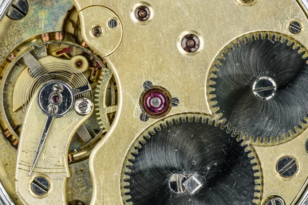 Old pocket watch mechanism