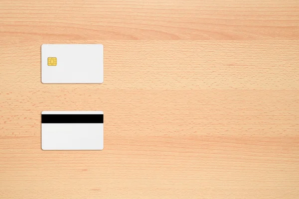Mock-up of credit card on office desk with copy-space