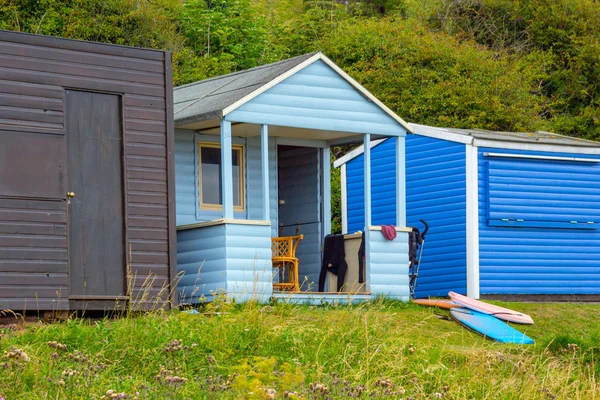 Beautiful Summer houses on Scottish beach, Scotland, Uk