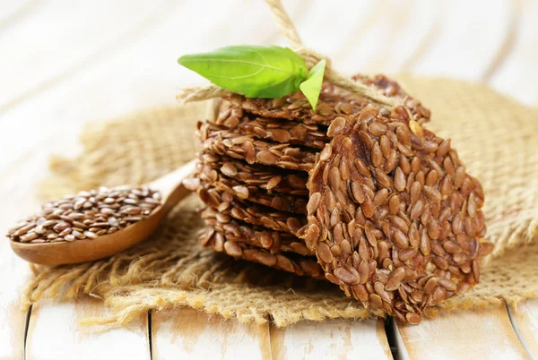 Crackers from flax seeds, healthy food gluten free