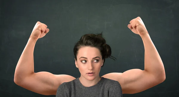 Strong and muscled arms concept