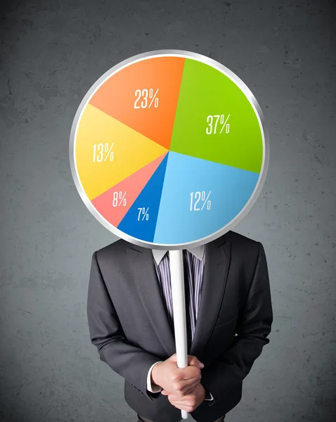 Businessman holding a pie chart