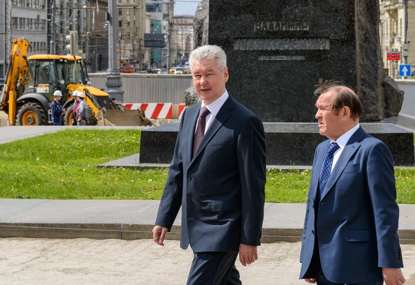 Moscow Mayor S. Sobyanin visits the Triumph Square, Moscow