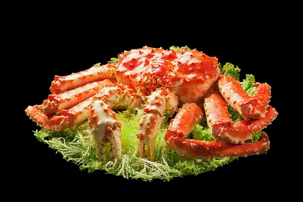 Red king crab served on big plate