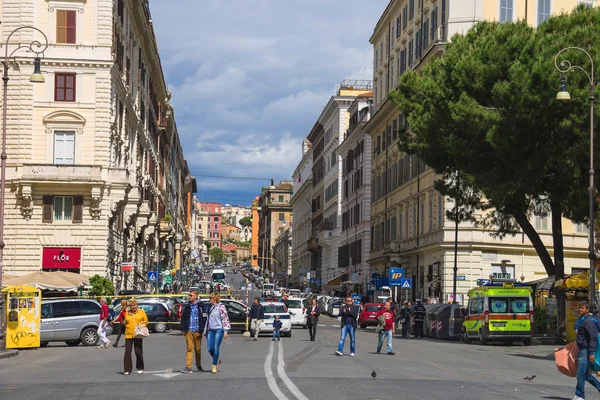 People on the street in central Rome, Italy