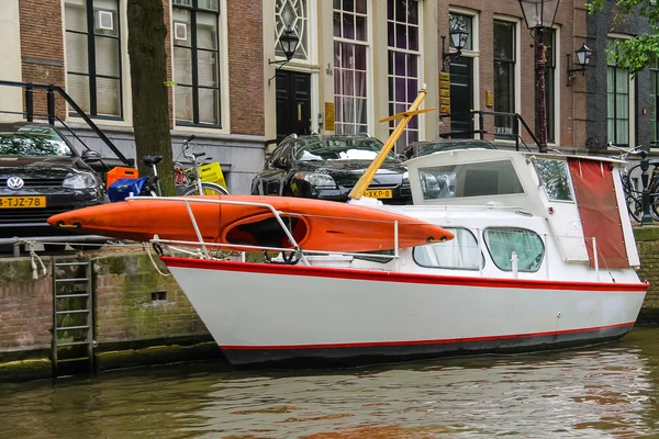 Canoe on board the ship in Amsterdam