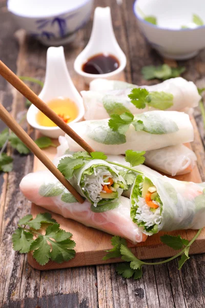 Spring rolls with noodles and vegetables