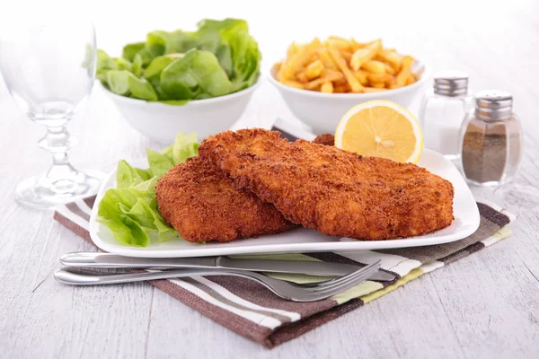 Breaded fish and fries