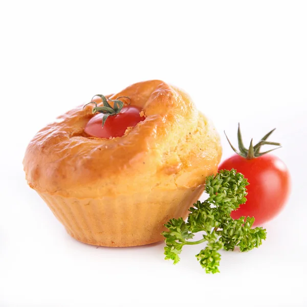 Tomato muffin on white