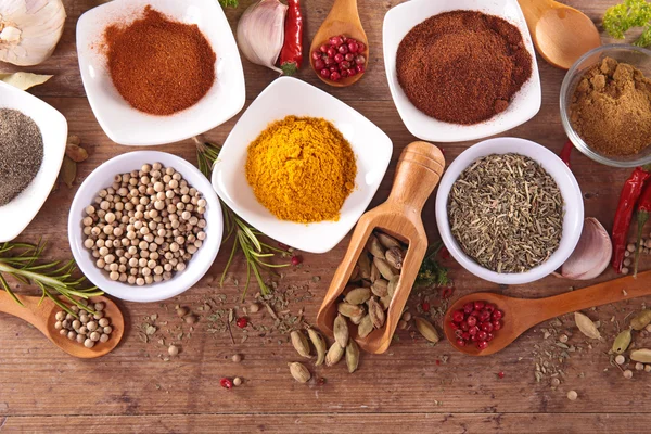 Variety of spices, ingredients