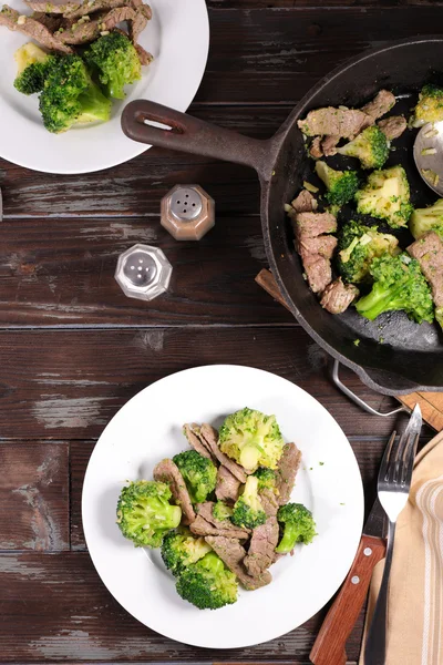 Fried beef and broccoli