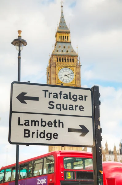 Street sign at the Parliament square in city of Westminster