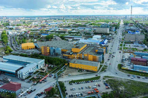 Permyakova street with TV tower. Tyumen. Russia