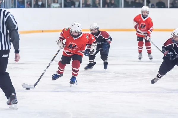 Game of children ice-hockey teams