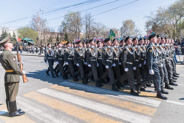 Cadets of police academy marching on parade