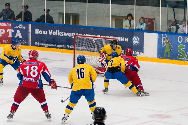 Teams of Russia and Sweden play in hockey