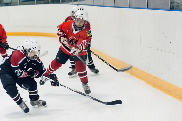 Game of children ice-hockey teams