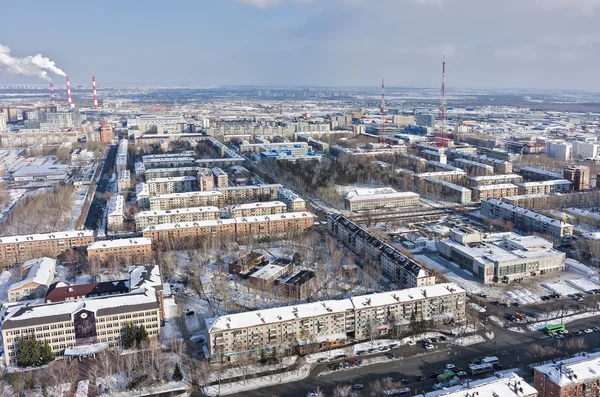 Residential district with TV towers. Tyumen.Russia