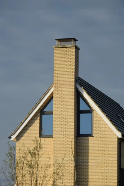 Modern English End of House with Chimney