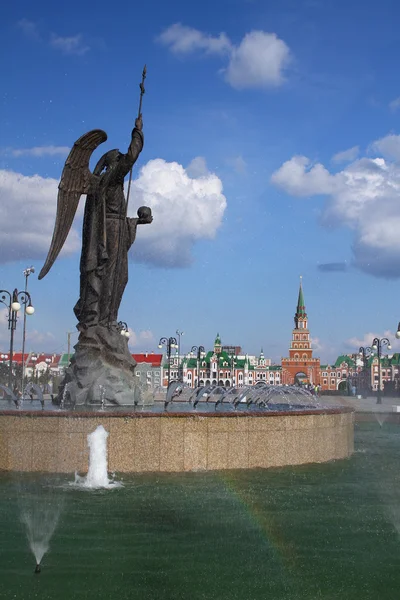 Fountain Archangel Gabriel in Yoshkar-Ola. Russia