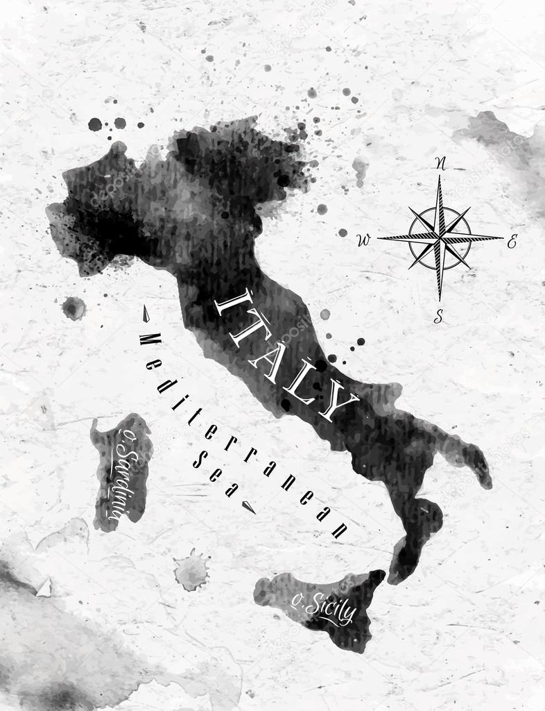 Tinte-Italien-Karte — Stockvektor © anna42f #54766287