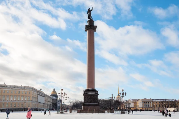 Palace Square, Alexander Column. Winter, St. Petersburg