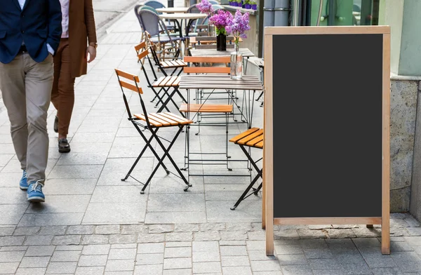 Blank menu blackboard on the street