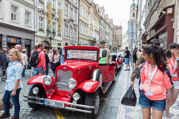 Vintage sightseeing tour car in Prague