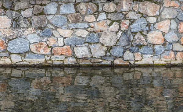 Stone tile wall by the water